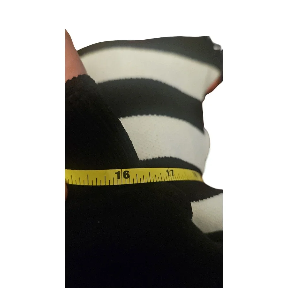Edited by Remi Bader Womens 1X Black White Striped Knit Midi‎ Skirt NWT